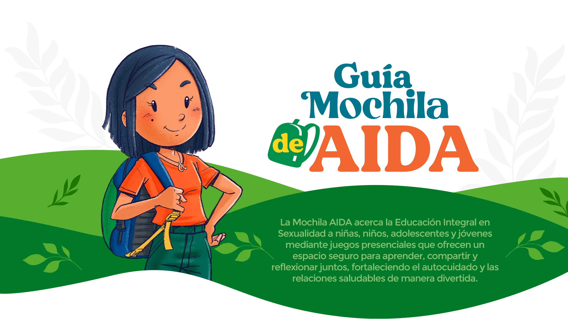 Niño saludando con montañas de fondo